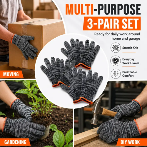 Unisex gardening gloves. versatile work gloves with strong grip, made of stretchy, breathable knit fabric. suitable for gardening, DIY, household chores, and workshop tasks