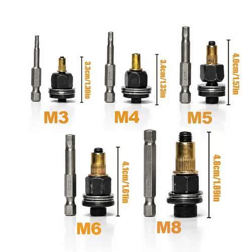 Head Rivet Nut Tool, M3 M4 M5 M6 M8 Rivnut Kit, Carbon Steel Rivnut Set, Threaded Rivet Nut Kit, Manual Riveter Rivnuts Tool Accessory for Automotive Repair Warehouses