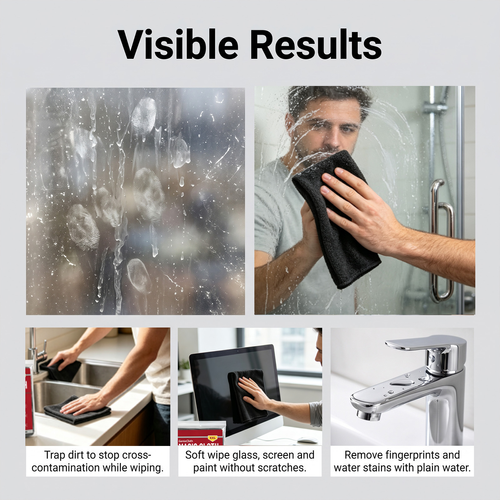 Multi-Purpose Cleaning 5 PCs Magic Cleaning Cloth Highly Absorbent Lint-Free Reusable Microfiber for Kitchen Car House Holding