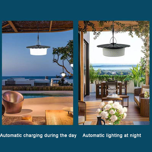 Solar Pendant Light 244led 5 Modes IP65 Waterproof Shed Lamp Motion Sensor Indoor Outdoor Lighting