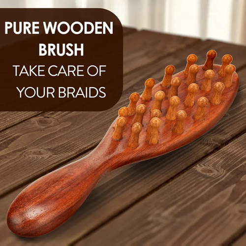 Loc Brush for Dreads, Comfortable Massage Comb, Sandalwood Scraping Massage Wide Tooth Hair Comb for Microlocs, Elegant Wood, Love At First Find Dreadlock Care