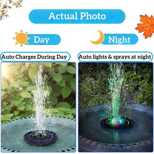 Solar Fountain Bird Bath Fountain Outdoor Pool Round Floating Automatic Fountain Swimming Pool Fountain with Colored Lights