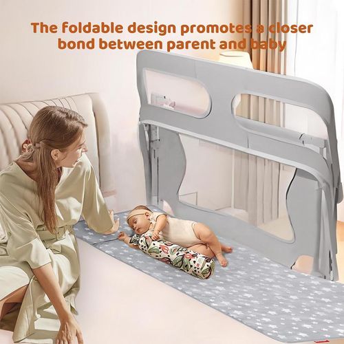 3 in 1 Baby Bedside Sleeper Portable Crib, Foldable Bed Rail for Toddlers, Co-Sleeping Baby Bed, Playpen, Suitable for Twin, Full, King & Queen Size Bed