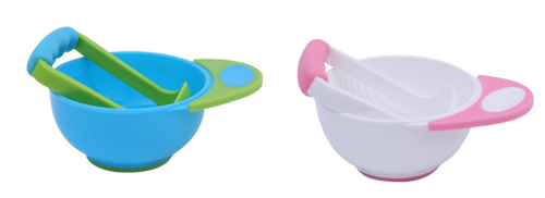 2-piece handheld fruit puree crushing set: 11.5 cm 4.52 inch bowl and 8.1 cm 3.18 inch potato crusher – no electricity required, easy to make fresh juices and purees – durable plastic construction.