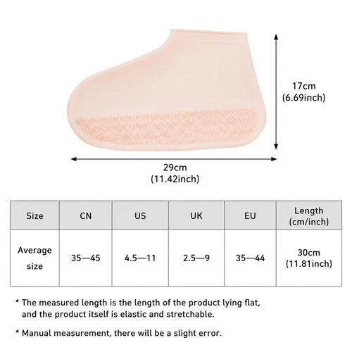 2 Count, Waterproof Anti-slip Thickened Wear-resistant Stretchy Shoe Covers for Outdoor Rainy Day Walking and Daily Travel