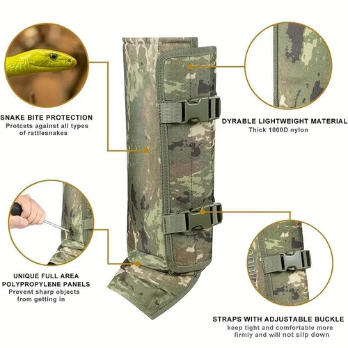 Unisex Adjustable Outdoor Snake-Resistant Leg Gaiters, Abrasion-Resistant Durable Fabric Sporty Protective Gear for Hunting, Hiking,summerwins,father'sdaygifts,campingessentials,campinggear,camping essentials