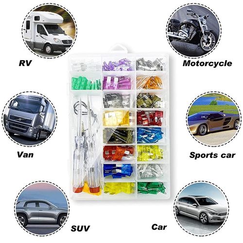 Cross-border 306 PCS OLIVER Fit Car Insert Fuses Aluminum Sheet Multicolor Fuse Test Pen Tool