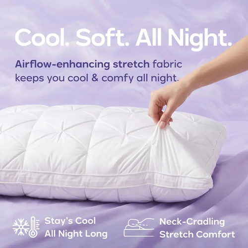 Pillow – Extra-Fluffy Dual-Layer Pillow, Cloud-Like Soft Plush Bed Pillow with Breathable Support, Never Flat, Neck-Cradling Comfort for Side, Back & Stomach Sleepers, Machine Washable