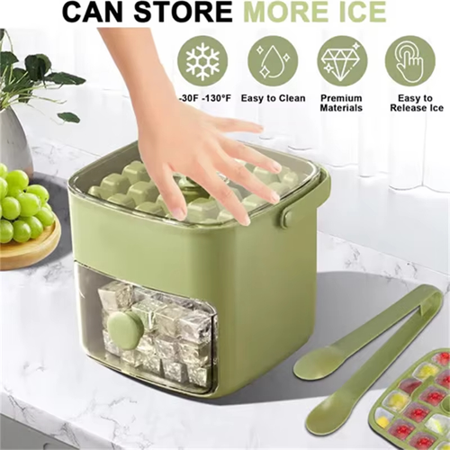48 Grid Ice Cube Mold Reusable Refrigerator Maker Food Grade Ice Storage Box Home Ice Making Tool