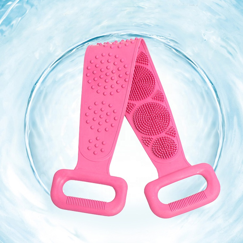 Exfoliating Long Silicone Bath Shower Scrubber with Deeply Cleansing Massage for Back & Body Skin Care