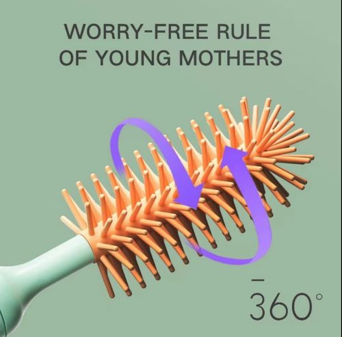 Electric Bottle Brush Set, Including USB Rechargeable Silicone Bottle Brush with Nipple Brush & Straw Cleaner, Baby Bottle Cleaning Tool Kit