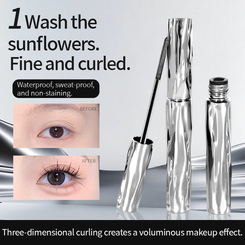 Silk Fiber Eyelash Long-lasting Liquid Waterproof Makeup Sliver Tube Black Thick Curling