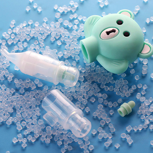 Cute Bear Baby Nasal Aspirator New Manual Silicone Pump-Type Anti-Reverse Flow Nasal Eco-Friendly Food Grade Safety