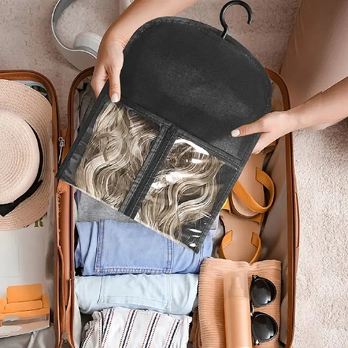 6pcs Wig Storage Bag With Hook Wig Storage Hanger Zipper Transparent Dustproof Wig Storage Bag, Hair Extension Holder Wig Bag Wig Storage For Multiple Wigs Holder Hair Extension Hanger Wig Tool Wigs Accessories For Salon & Home Use