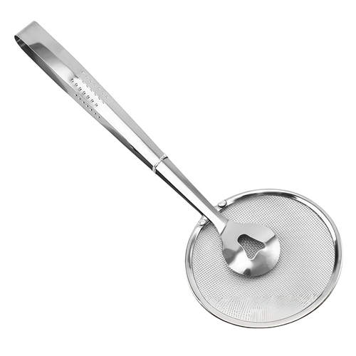 Professional Stainless Steel Oil Strainer Scoop Spoon Food Clamp Set Kitchen Frying Tools