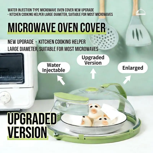 Microwave Splatter Cover with Water Steamer, 10 inch Clear Microwave Plate Cover Lid for Food, Kitchen Gadgets Accessories for Microwave Oven Kitchenware Utensils