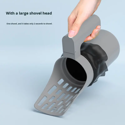 Pet Integrated Plastic Cat Litter Scoop Waste Picker with Garbage Bags Set Detachable Litter Bin Cleaning
