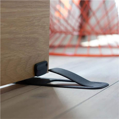 Spring Door Stopper Plastic Door Draft Buffer Block Wedge Wall Protector With Protective Rubber Bands Anti-slip Door Wedge