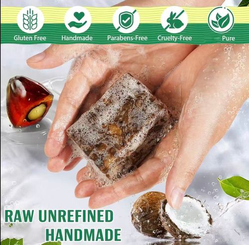 Two-Pack 100g African Soap, Handmade Cleansing Bar, Gentle Oil Control Deep Cleaning Exfoliating, Suitable for Oily Skin