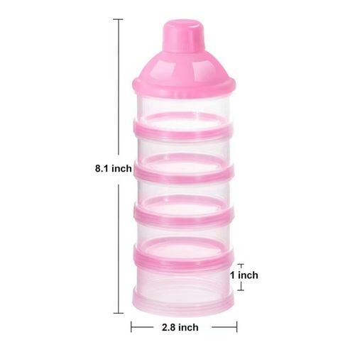 Formula Dispenser On The Go, 5 Compartments Stackable Formula Container for Travel, Baby Milk Powder Kids Snack Container, BPA Free