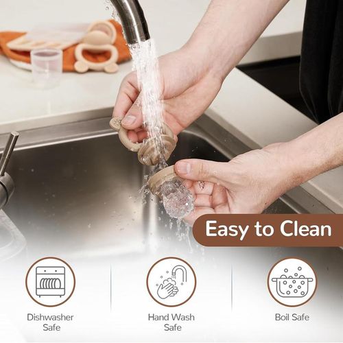 2 Pack Silicone Baby Fruit Feeder with Mini Freezer Tray, Breastmilk Popsicle Molds for Baby Teething Relief, Teethers, Fresh Food Feeder for Safe Infant Self Feeding