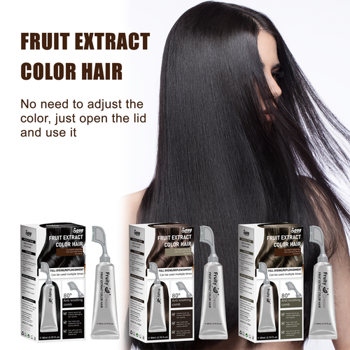 Semi-Permanent Ammonia Free Hair Dye Shampoo & Cream with Plastic Container Instant Gray Coverage for Men & Women
