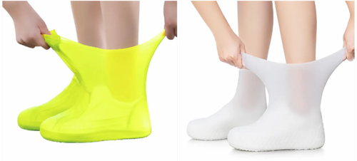 2 Count, Waterproof Anti-slip Thickened Wear-resistant Stretchy Shoe Covers for Outdoor Rainy Day Walking and Daily Travel