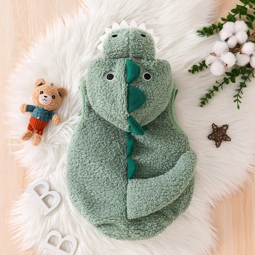 Baby Boy Girl Dinosaur Costume Cute Sleeveless Romper with Hat Newborn Infant Mardi Gras Cosplay Clothes