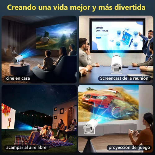 Portable Mini Android 1080p,4K Projector (2000–2500 Lumens, Built-in Hi-Fi Stereo Speakers, LED Lamp) – Suitable for Business Use