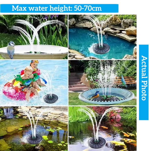Solar Fountain Bird Bath Fountain Outdoor Pool Round Floating Automatic Fountain Swimming Pool Fountain with Colored Lights