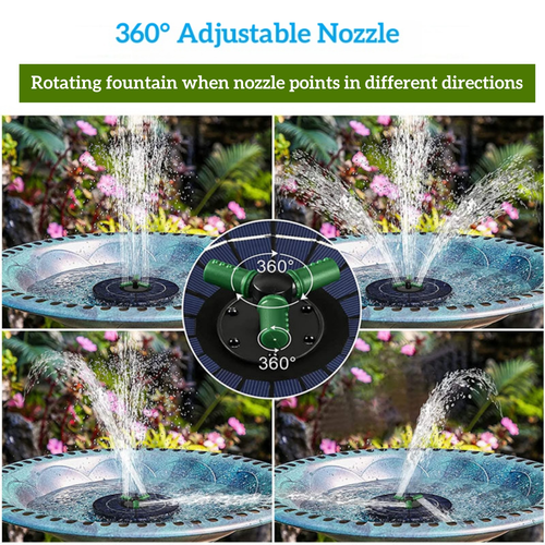 Solar Fountain Bird Bath Fountain Outdoor Pool Round Floating Automatic Fountain Swimming Pool Fountain with Colored Lights