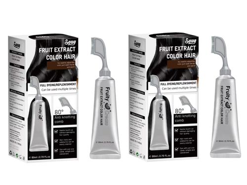 Semi-Permanent Ammonia Free Hair Dye Shampoo & Cream with Plastic Container Instant Gray Coverage for Men & Women
