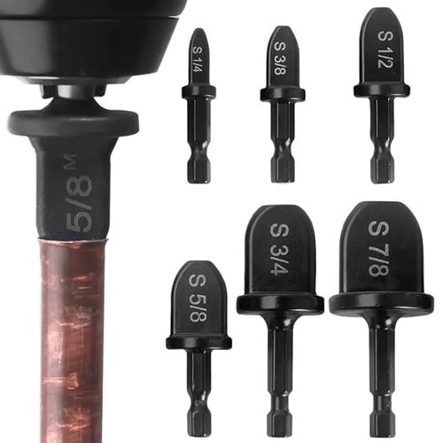 Swaging Tool Drill Bit Set, HVAC Repairing Set Air Conditioner Copper Pipe Reamer, Manual Pipe Swage Tool Drill Bit Soft Copper tubing Bits Set