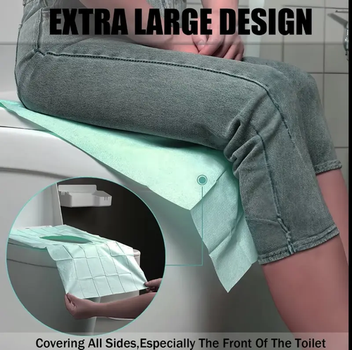 Disposable Toilet Seat Covers (20-Pack), 16x24in Nylon Plain Waterproof Portable Non-Slip Individually Wrapped Boxed Toilet Accessories Cover for Bathrooms Home Bathroom Hygiene Essentials