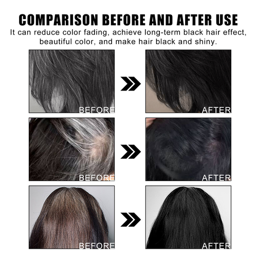 Semi-Permanent Ammonia Free Hair Dye Shampoo & Cream with Plastic Container Instant Gray Coverage for Men & Women
