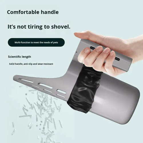 Pet Integrated Plastic Cat Litter Scoop Waste Picker with Garbage Bags Set Detachable Litter Bin Cleaning