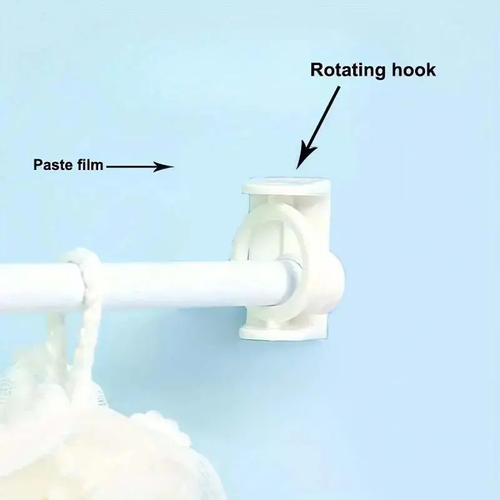 Heavy Duty Curtain Rod Holder, Easy-Install No-Drill Curtain Rod Holder, 360° Flexible Adhesive Backed Curtain Rod Holder for Home & Office, Adhesive Mount.