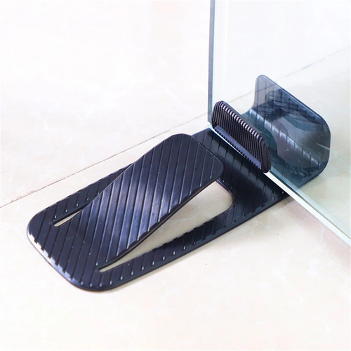 Spring Door Stopper Plastic Door Draft Buffer Block Wedge Wall Protector With Protective Rubber Bands Anti-slip Door Wedge