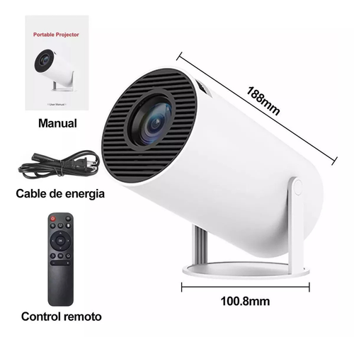 Portable Mini Android 1080p,4K Projector (2000–2500 Lumens, Built-in Hi-Fi Stereo Speakers, LED Lamp) – Suitable for Business Use