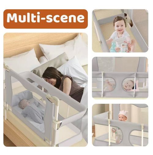 3 in 1 Baby Bedside Sleeper Portable Crib, Foldable Bed Rail for Toddlers, Co-Sleeping Baby Bed, Playpen, Suitable for Twin, Full, King & Queen Size Bed