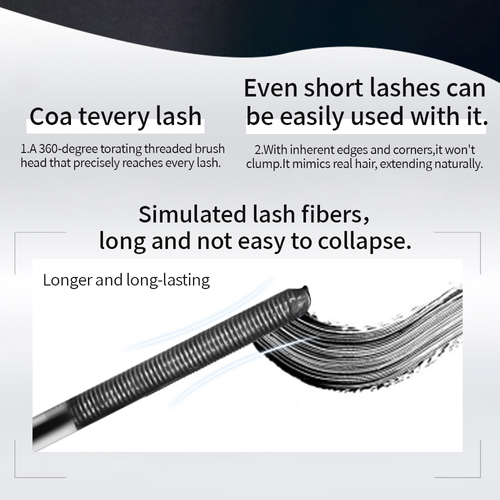 Silk Fiber Eyelash Long-lasting Liquid Waterproof Makeup Sliver Tube Black Thick Curling