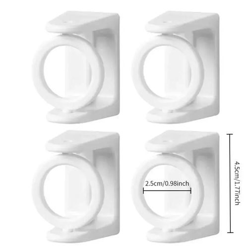 Heavy Duty Curtain Rod Holder, Easy-Install No-Drill Curtain Rod Holder, 360° Flexible Adhesive Backed Curtain Rod Holder for Home & Office, Adhesive Mount.
