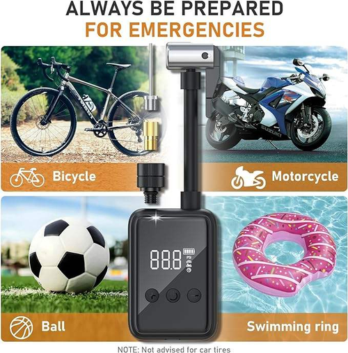 Portable Wireless Electric Air Compressor Pump Presta Valve Adapter for Car and Bicycle Tire Inflator Made of Durable