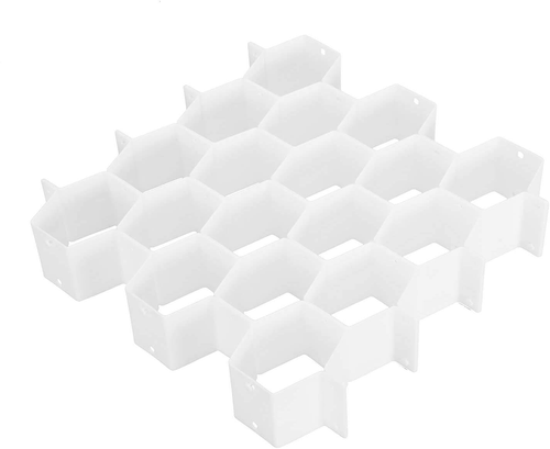 Plastic Honeycomb-Style Adjustable Drawer Organizer Dividers Can Be Cut Freely Combined Organize Underwear Socks Storage