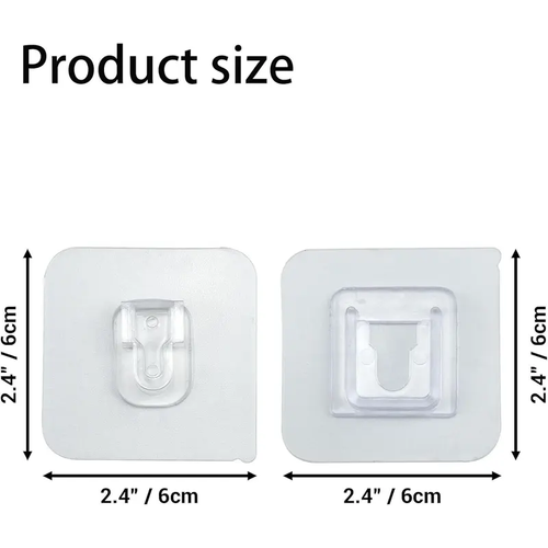 20-Pair Double-Sided Adhesive Wall Mounted Hooks – Smooth Waterproof Strong Hold Hangers for Kitchen, Bathroom, Wooden & Metal Walls, No-Drill Damage-Free Storage for Towels, Keys, Loofahs & Light Items, Easy Installation & Removal