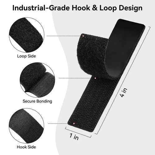 96 PCS Heavy Duty Hook and Loop Strips, Double Sided Reusable Adhesive Mounting Tape for Wall Hanging, Picture Frames, Cable Organizer, DIY Home Use