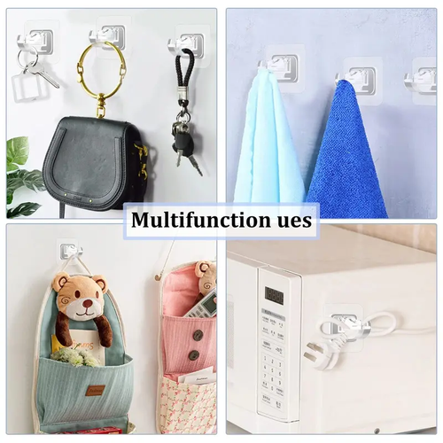 A set of 8PCS Curtain Rod Brackets with Clips,Transparent Drapery Hooks,Rod Hanging,Adjustable Rods Holder,Multipurposefor Curtain Rod Hooks for Livingroom Bathroom Kitchen Bedroom Toilet Apartment