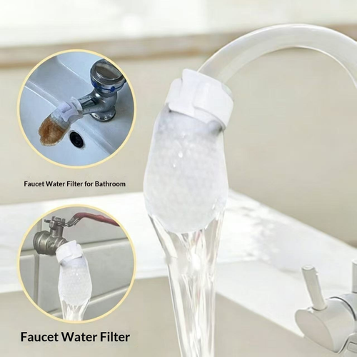 Universal Faucet Filter Cotton Pouch Pre Filter for Rust Dirt and Scale Works with Hot and Cold Water Ideal for Kitchen Sink Pack 20
