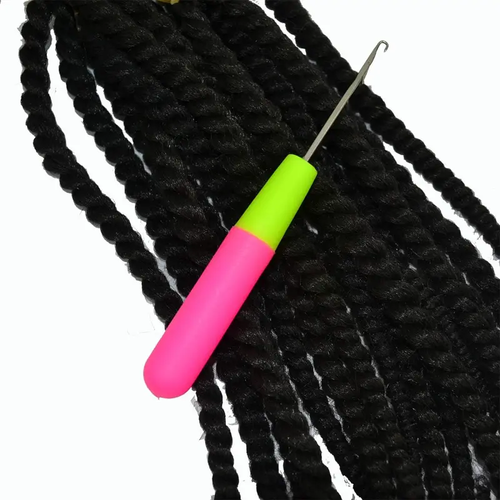 4Pcs Latch Hook Tool, Latch Hook Crochet Needle for Micro Braids, Hair Extension, Feather and Carpet