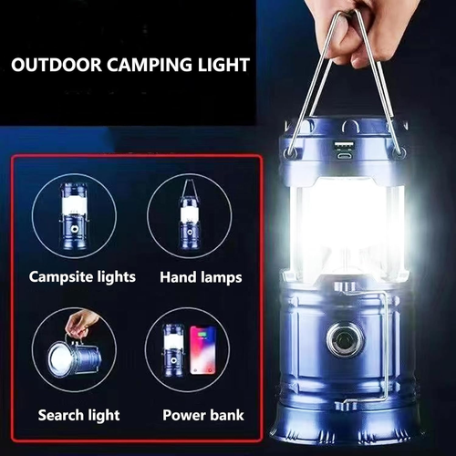 Solar Camping Lantern 2-Pack - Rechargeable LED Lights, Magnetic Base & Foldable Hanging Hook- Collapsible Lamp Battery Powered Perfect for Power Outages, Hiking, Emergencies Adjustable Flashlight Adjustable Tactical